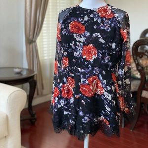 Long Sleeve Mini Shorts Dress